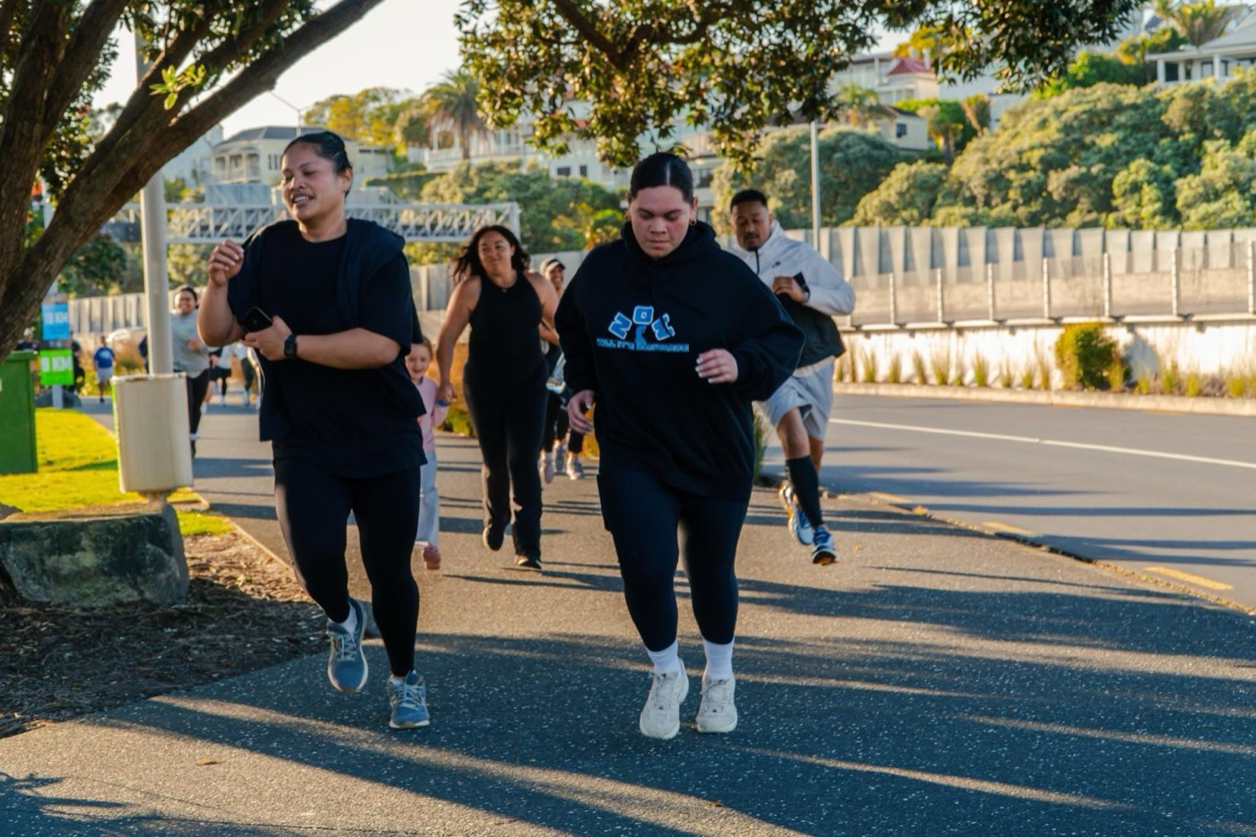 NTIB runners moving together along the waterfront