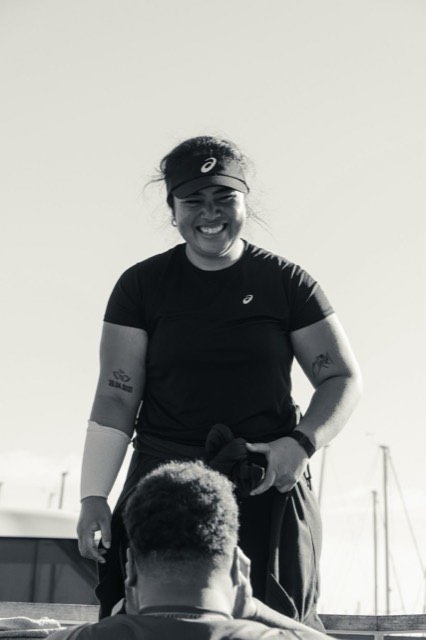A black-and-white portrait of an NTIB runner
