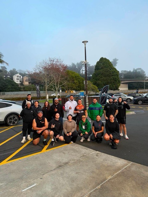 The run club crew gathered together at Westhaven
